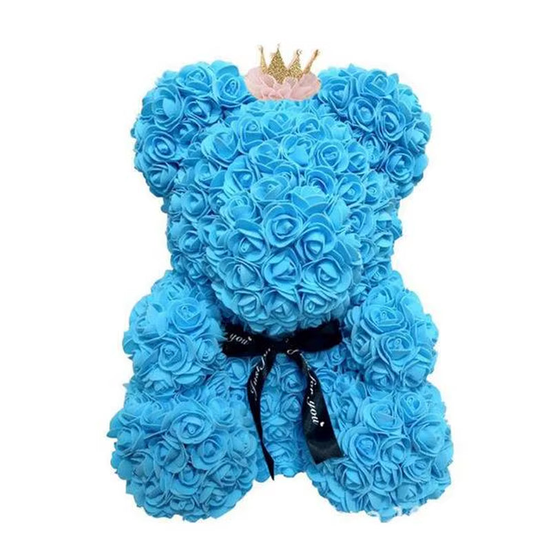 40Cm Rose Teddy Bear Flower Artificial Handmade Eternal Rose Bear Valentine'S Day Anniversary Bridal Baptism Wedding Mother'S Da