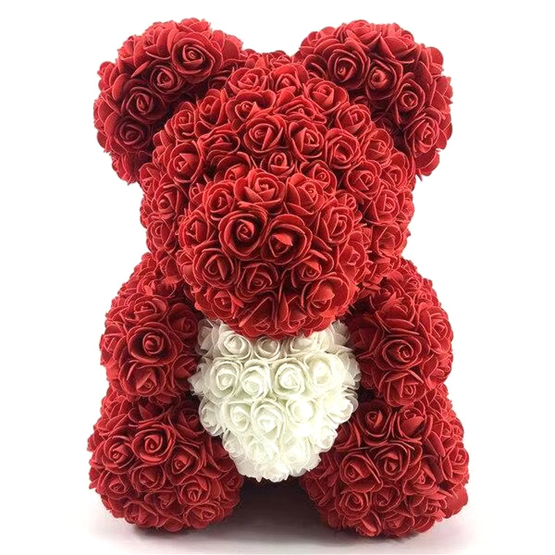 40Cm Rose Teddy Bear Flower Artificial Handmade Eternal Rose Bear Valentine'S Day Anniversary Bridal Baptism Wedding Mother'S Da