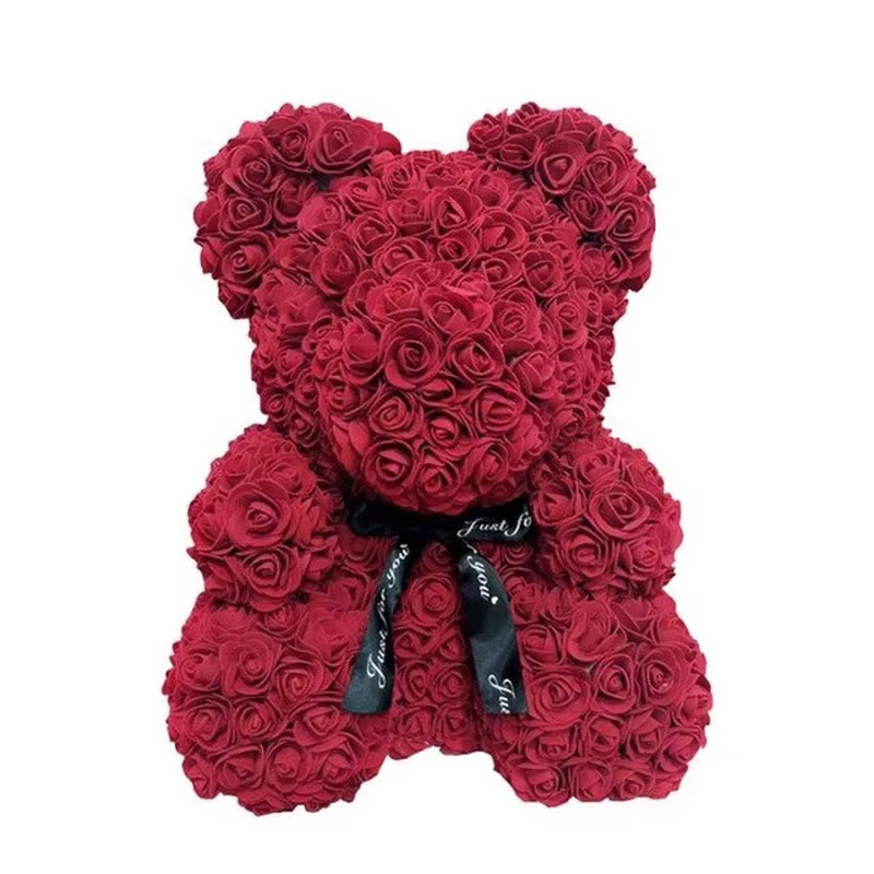 40Cm Rose Teddy Bear Flower Artificial Handmade Eternal Rose Bear Valentine'S Day Anniversary Bridal Baptism Wedding Mother'S Da