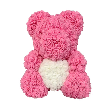 40Cm Rose Teddy Bear Flower Artificial Handmade Eternal Rose Bear Valentine'S Day Anniversary Bridal Baptism Wedding Mother'S Da