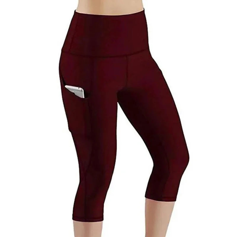 Womens Yoga Pocket Leggings - Fitness Running Tights