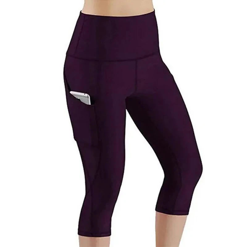 Womens Yoga Pocket Leggings - Fitness Running Tights