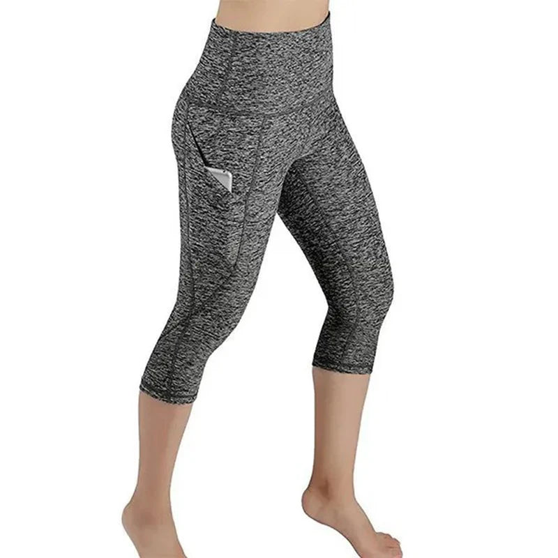 Womens Yoga Pocket Leggings - Fitness Running Tights