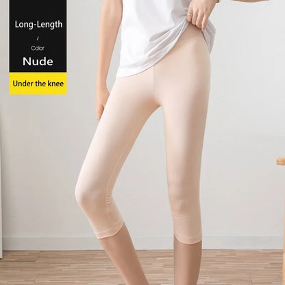 Womens Plus Size High Stretch Modal Capri Leggings