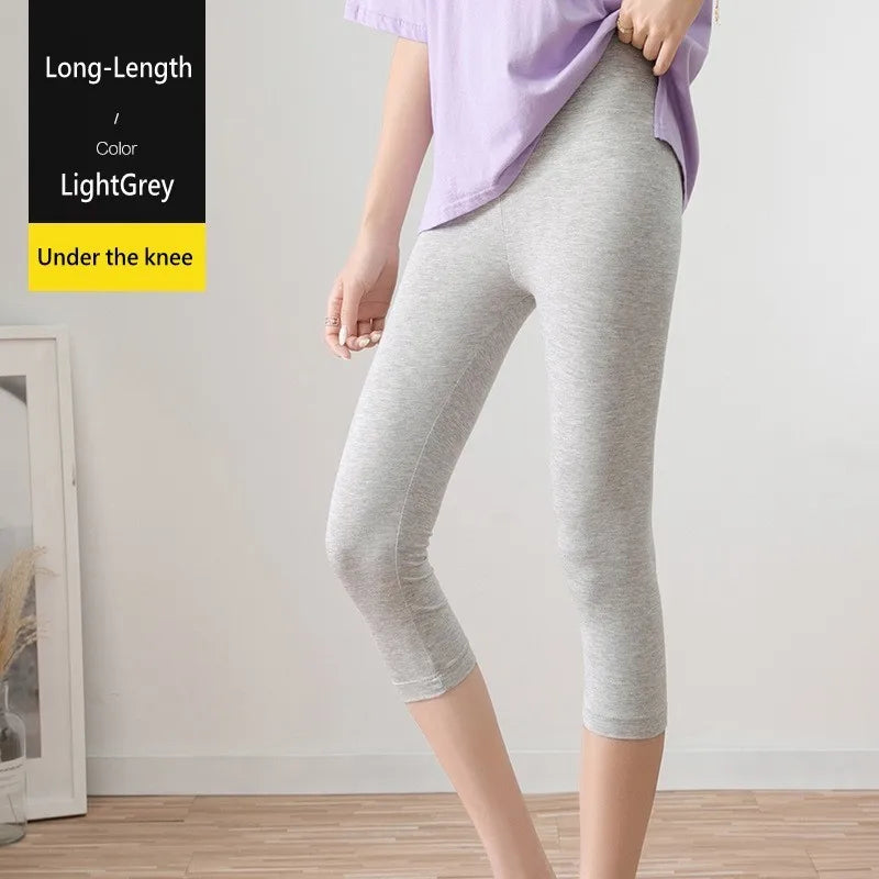 Womens Plus Size High Stretch Modal Capri Leggings