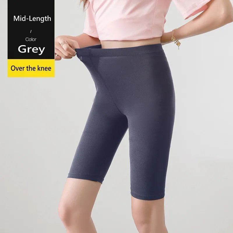 Womens Plus Size High Stretch Modal Capri Leggings