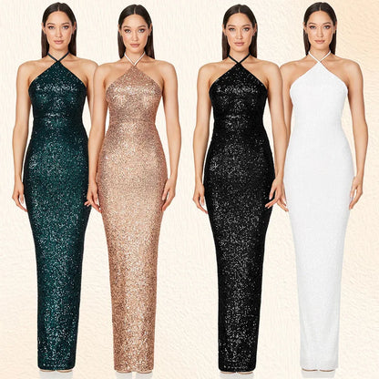 Elegant Sequin Evening Dress - Long Formal Dress for Weddings Parties and Prom