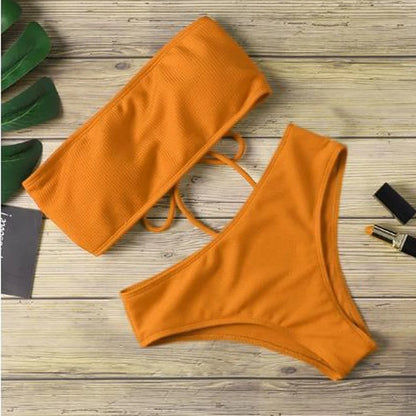 Womens Brazilian Tie Thong Swimsuit Set