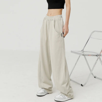 Vintage Y2K High Waist Baggy Wide Leg Sweatpants - Korean Streetwear Trousers for Women