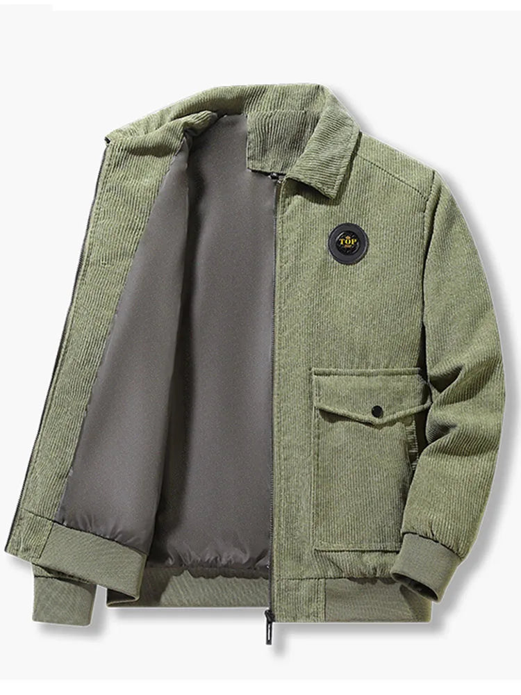 Mens Corduroy Fleece Jacket - New Autumn Winter Cotton-Padded Coat