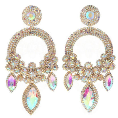 Shiny Rhinestone Dangle Earrings - Fashion Jewelry for Women