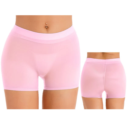 Glossy Low Rise Stretchy Womens Shorts