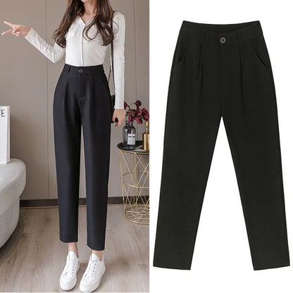 Elegant Womens Two Piece Blazer and Wide Leg Pants Set - Casual Office Outfit