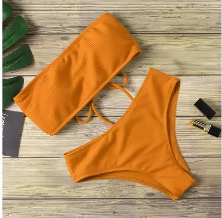 Womens Brazilian Tie Thong Swimsuit Set