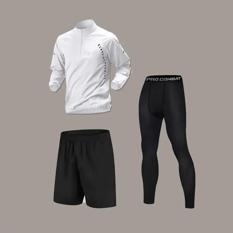 Mens Quick-Dry Long-Sleeve Sports Set - Autumn Running  Cycling Gym Wear