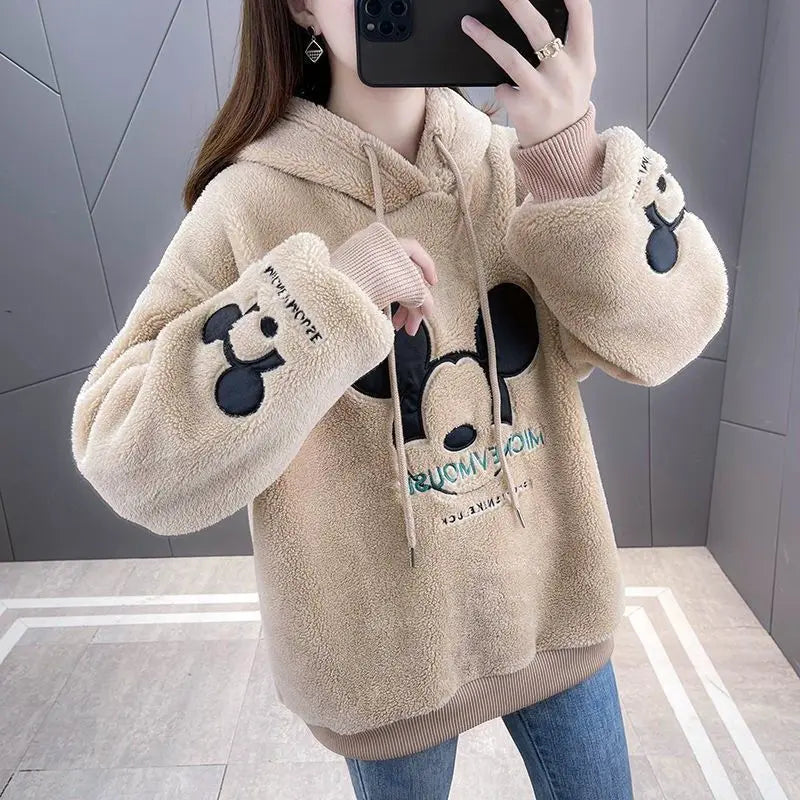 Kawaii Oversized Hoodie - Korean Cartoon Plush Sweatshirt