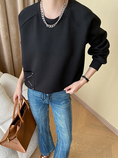 Embroidered Pullover Sweatshirt for Women