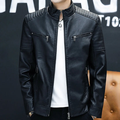 Mens Casual Leather Jacket for Streetwear Style