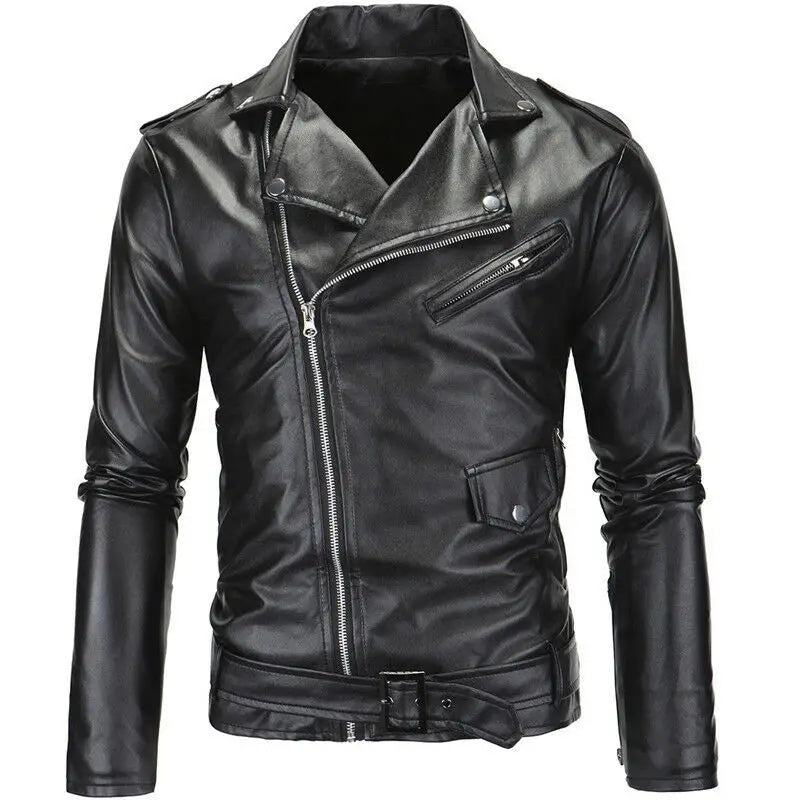 Mens Slimming Motorcycle Coat