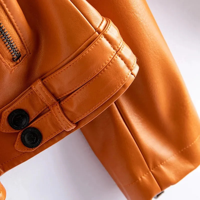 Genuine Leather Sheepskin Biker Jacket