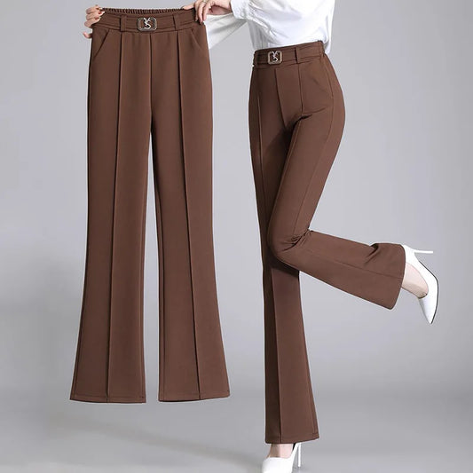 High Waist Solid Color Pants for Women  Loose Fit Oversized Casual Office Style for Autumn 2023