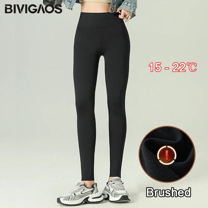 High Waist Velvet Sharkskin Leggings for Women