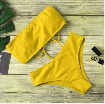 Womens Brazilian Tie Thong Swimsuit Set