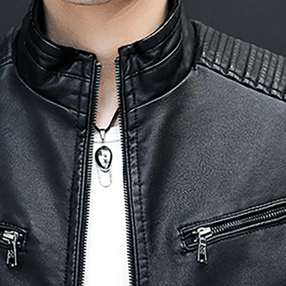 Mens Casual Leather Jacket for Streetwear Style