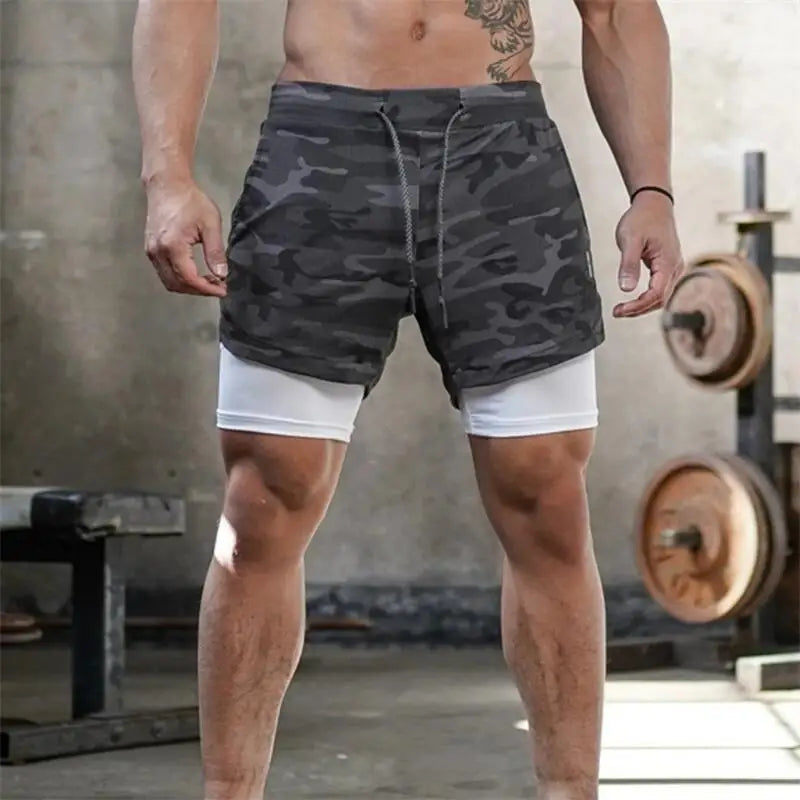 Mens 2-in-1 Running Shorts