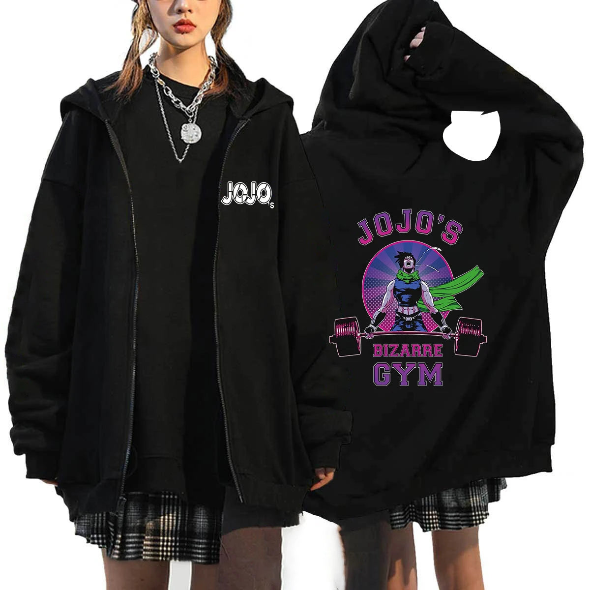 JoJos Bizarre Adventure Oversized Hoodie - Unisex Pullover Jacket for Fans