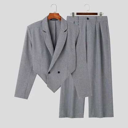 INCEUN Mens Long Sleeve Suit Jacket and Pants Set