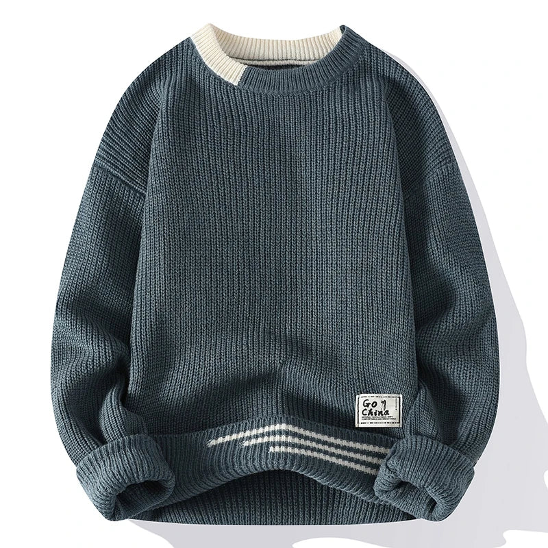 Mens Vintage Knitted Pullover Sweater