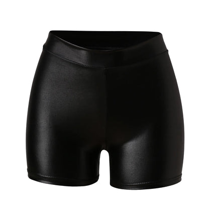 High Waist Shiny Elastic Shorts - Stylish Comfortable Activewear