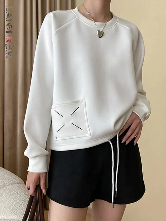 Embroidered Pullover Sweatshirt for Women