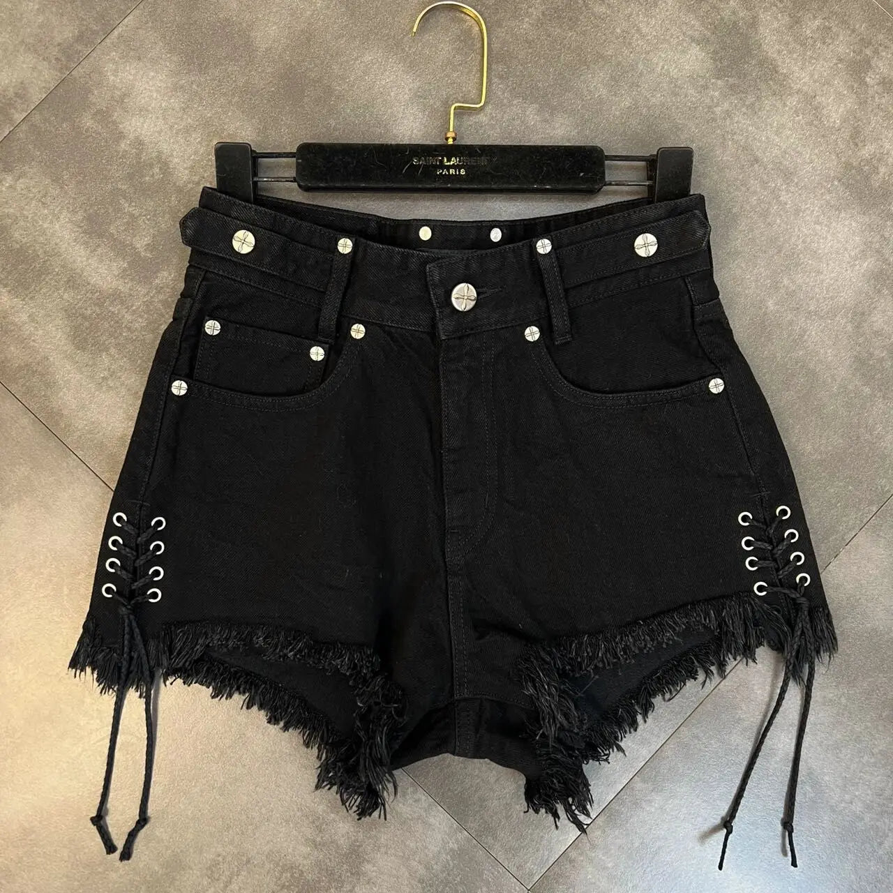 High-Waisted Black Denim Shorts - Plus Size Casual Summer Style with Drawstrings