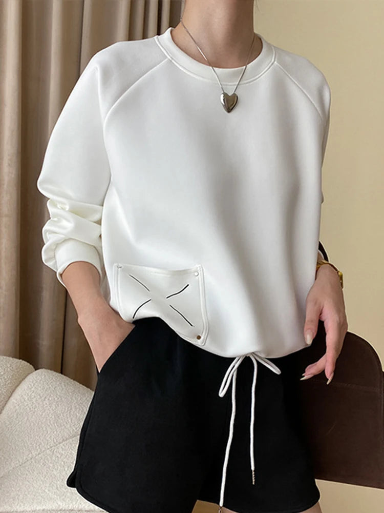 Embroidered Pullover Sweatshirt for Women