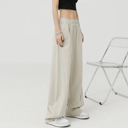 Vintage Y2K High Waist Baggy Wide Leg Sweatpants - Korean Streetwear Trousers for Women