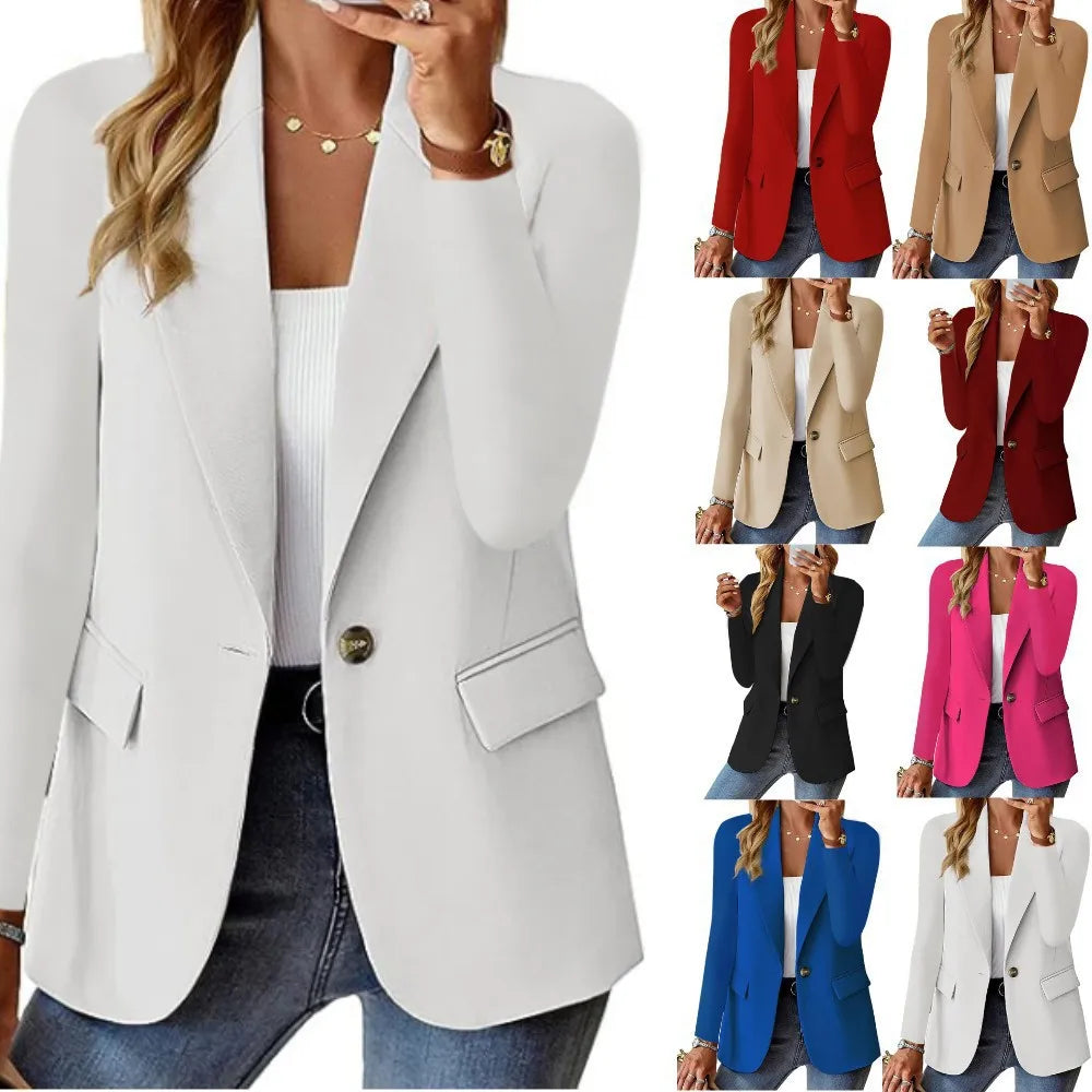 Elegant Womens Long Sleeve Blazer Suit Jacket