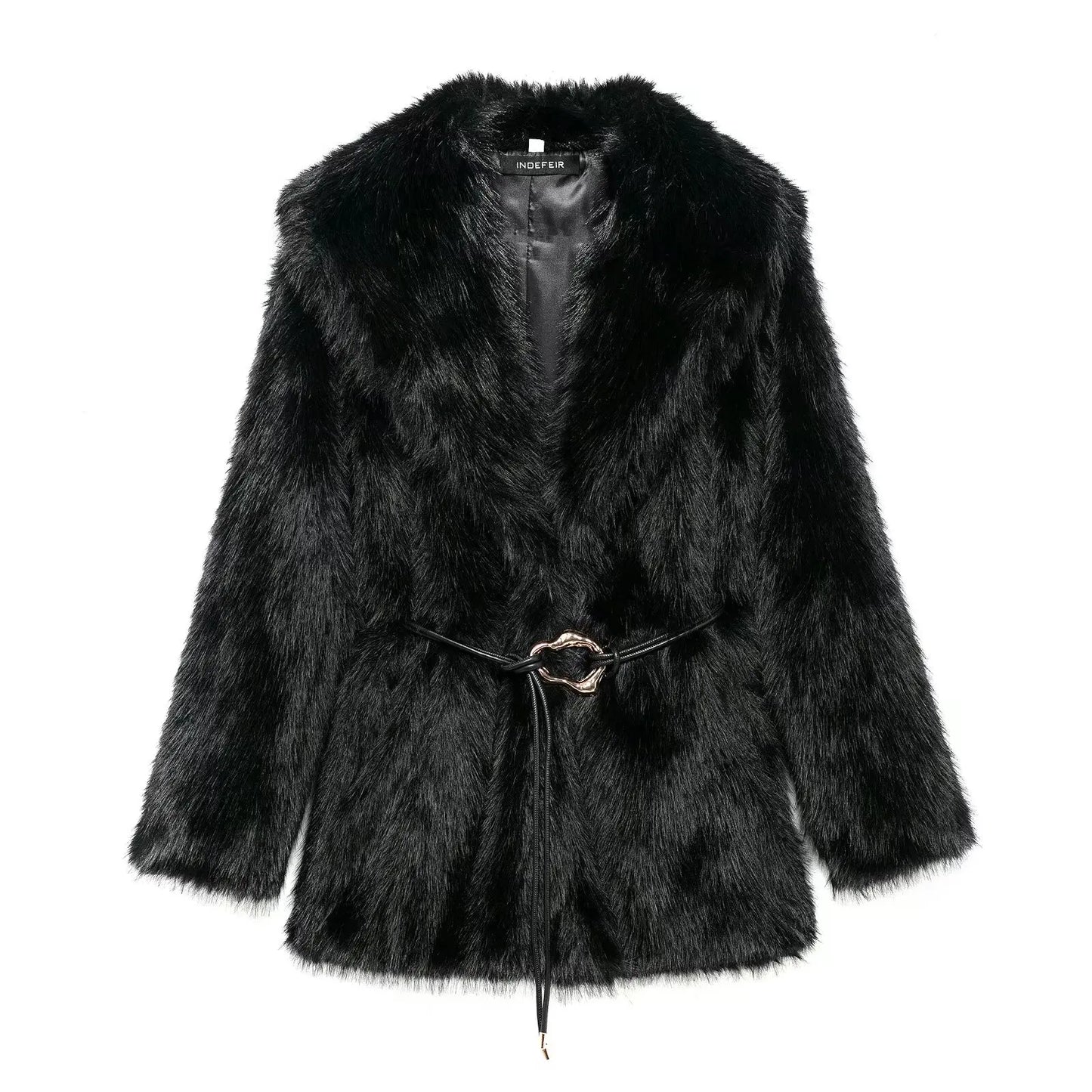 Womens Plush Fur Coat