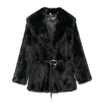 Womens Plush Fur Coat