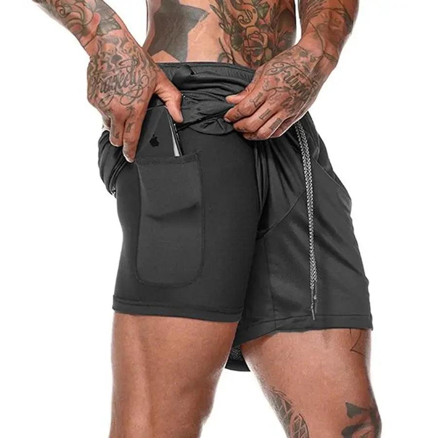 Mens 2-in-1 Running Shorts