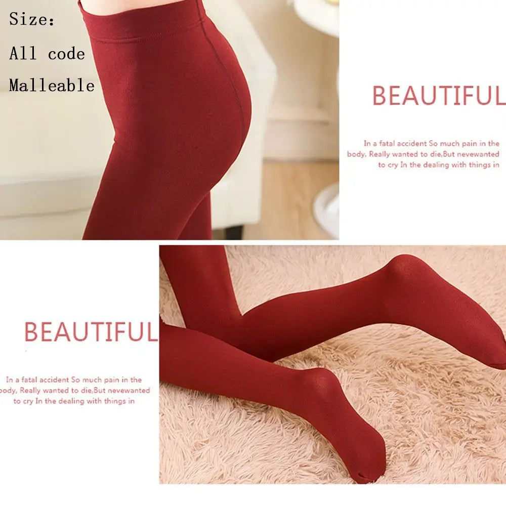 Womens Fleece-Lined Thermal Pantyhose - Cozy Winter Leggings