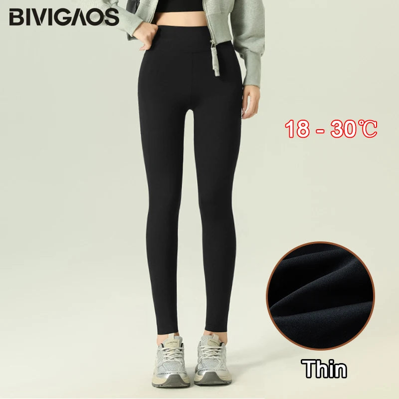 High Waist Velvet Sharkskin Leggings for Women