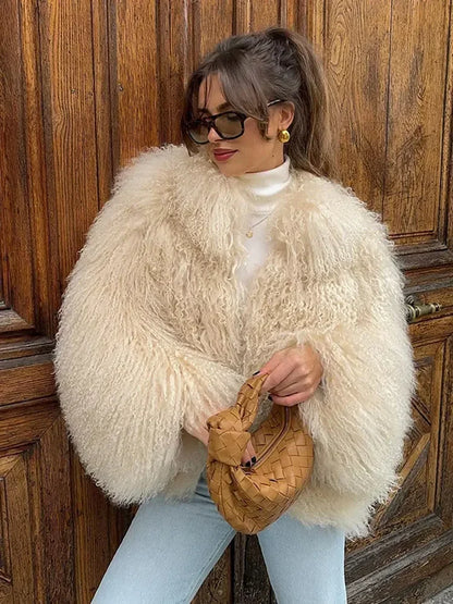 Womens Thick Faux Fur Jacket