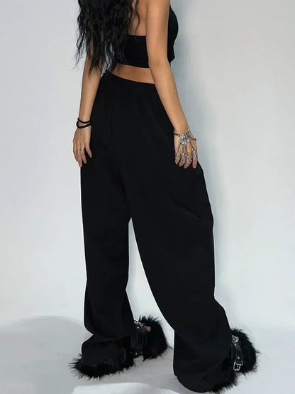 Wide Leg Gray Sweatpants for Women - Oversized Baggy Joggers