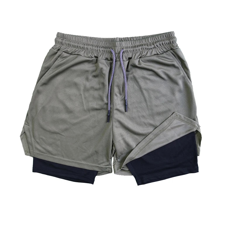 Mens 2-in-1 Running Shorts