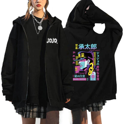 JoJos Bizarre Adventure Oversized Hoodie - Unisex Pullover Jacket for Fans