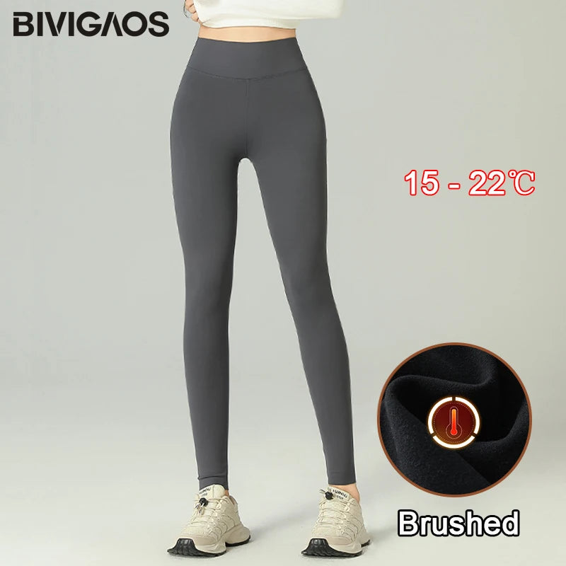 High Waist Velvet Sharkskin Leggings for Women