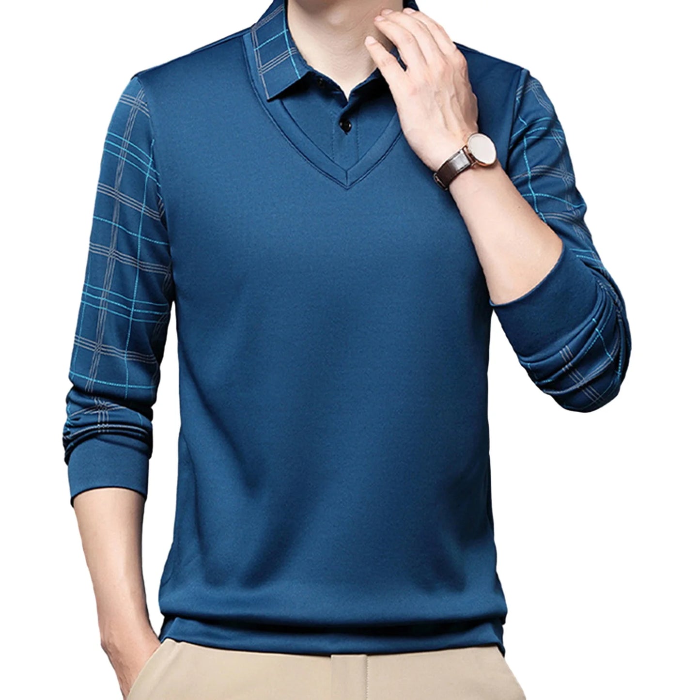 Slim Fit Striped Pullover Sweater - Knitted Mens Top for Formal Fall Winter