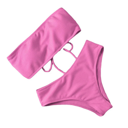 Womens Brazilian Tie Thong Swimsuit Set